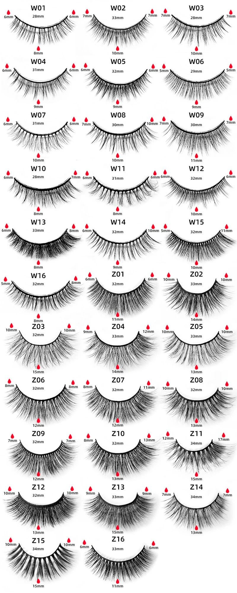 lashes size lashes size